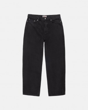 Stussy Big Ol Jean Washed Vászon - Unisex Pants Fekete | HUCIF83612