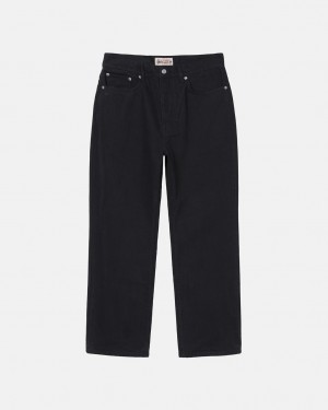 Stussy Classic Jean Overdyed - Unisex Denim Fekete | HUZDE90545