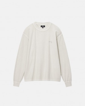 Stussy Lazy LS Tee - Unisex Longsleeve T-Shirts Bézs | THUPQ67229