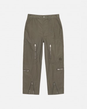 Stussy Nyco Flight Pant - Unisex Jeans Pants Olivazöld | HUIIZ34713