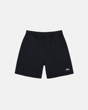 Stussy Stock Logo Sweatshort - Unisex Shorts Trunks Fekete | HUJVR68948