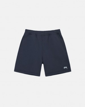 Stussy Stock Logo Sweatshort - Unisex Shorts Trunks Sötétkék | HUEAH48523