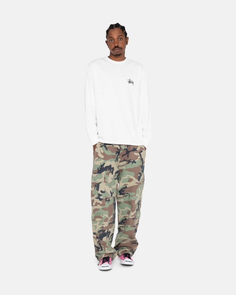 Stussy Basic Stussy LS Tee - Mens Tees Fehér | HUXMI10441