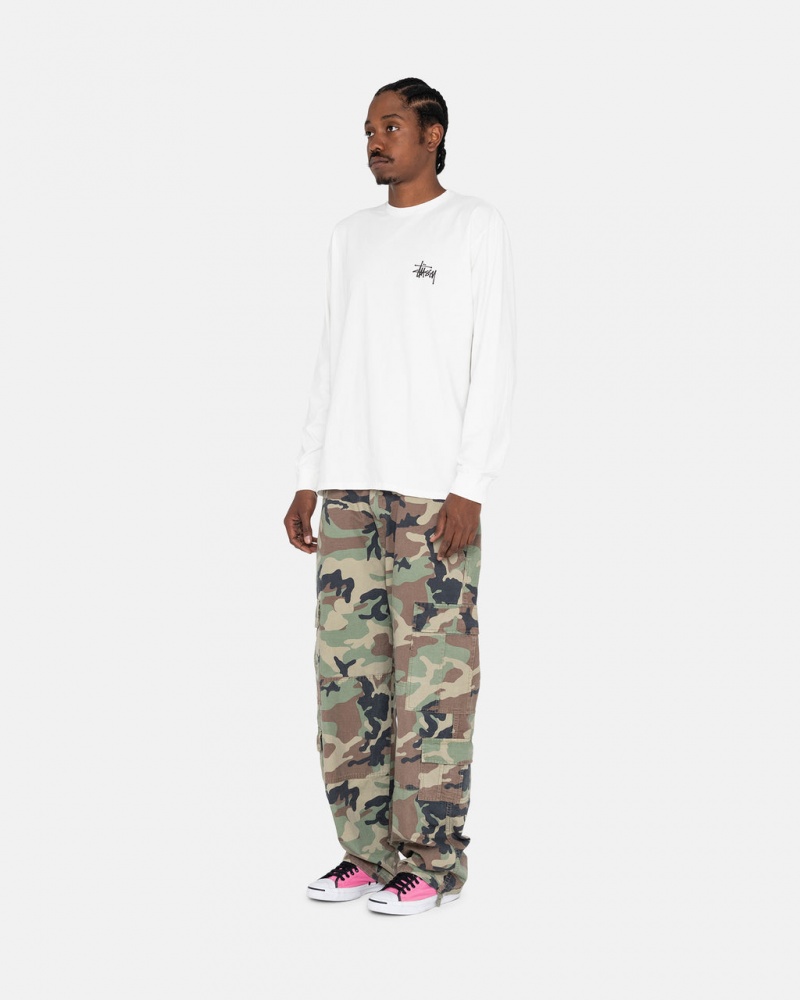 Stussy Basic Stussy LS Tee - Mens Tees Fehér | HUXMI10441