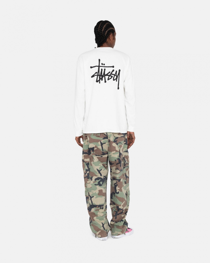 Stussy Basic Stussy LS Tee - Mens Tees Fehér | HUXMI10441