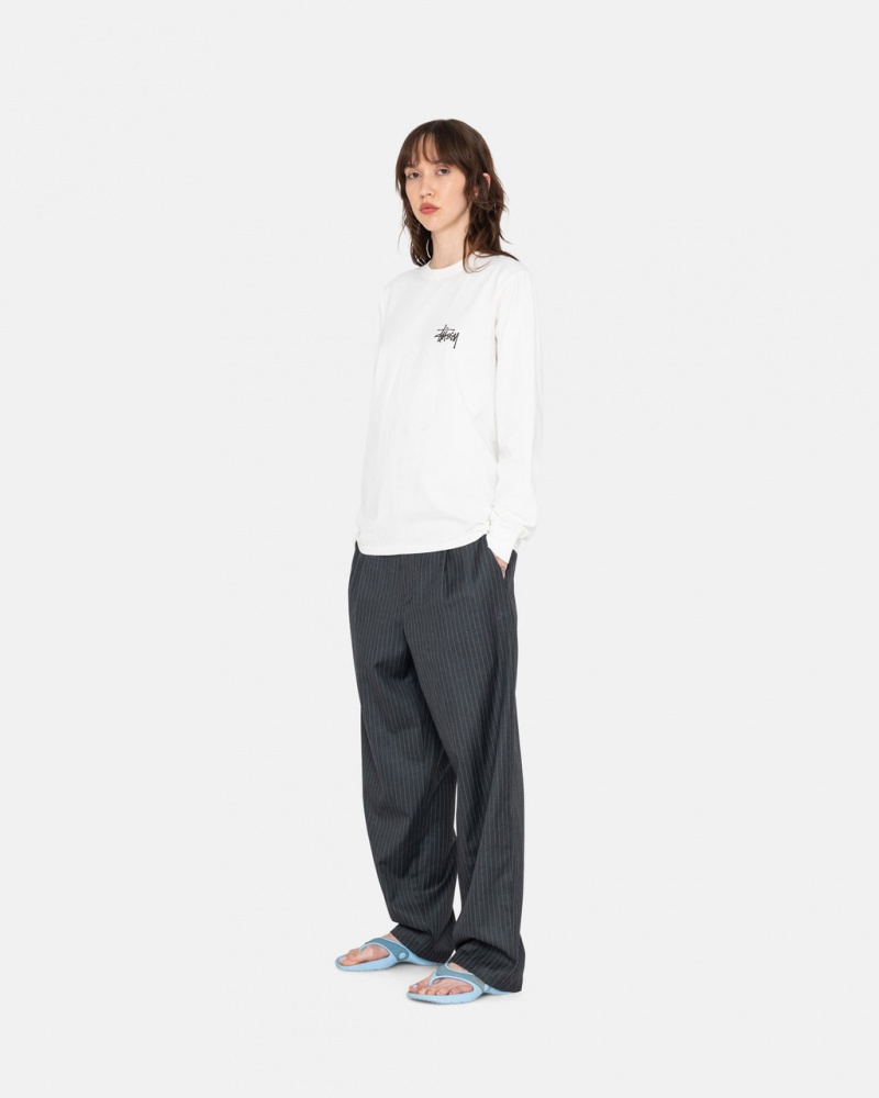 Stussy Basic Stussy LS Tee - Mens Tees Fehér | HUXMI10441