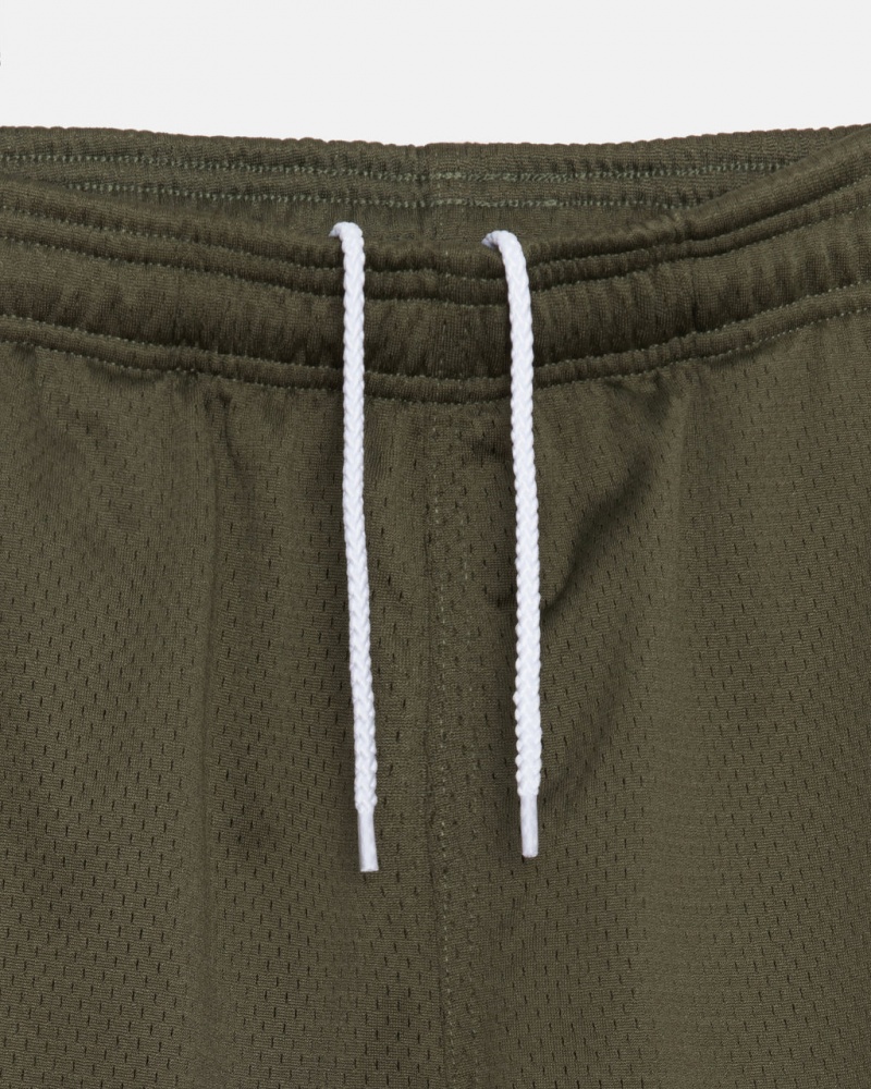 Stussy Big Basic Mesh Rövid - Men&s Shorts Trunks Olivazöld | UHUTG37751