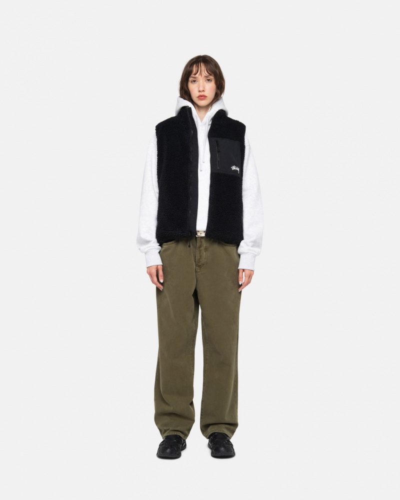 Stussy Big Ol Jean Washed Vászon - Unisex Pants Olivazöld | GHUUC12335