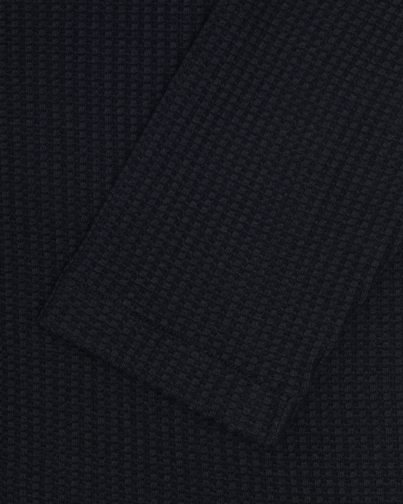 Stussy Big Thermal Zip Shirt - Unisex Tops Shirts Fekete | AHUWC32562