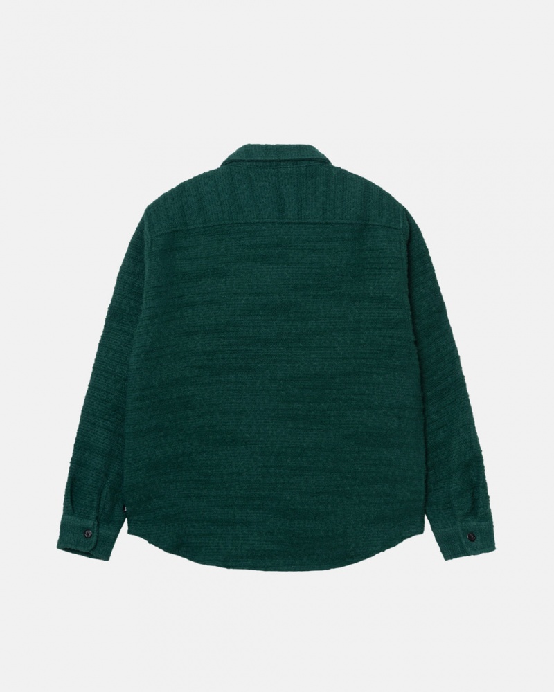 Stussy Boucle Gyapjú Cpo Shirt - Unisex Tops Zöld | LHUSX19150