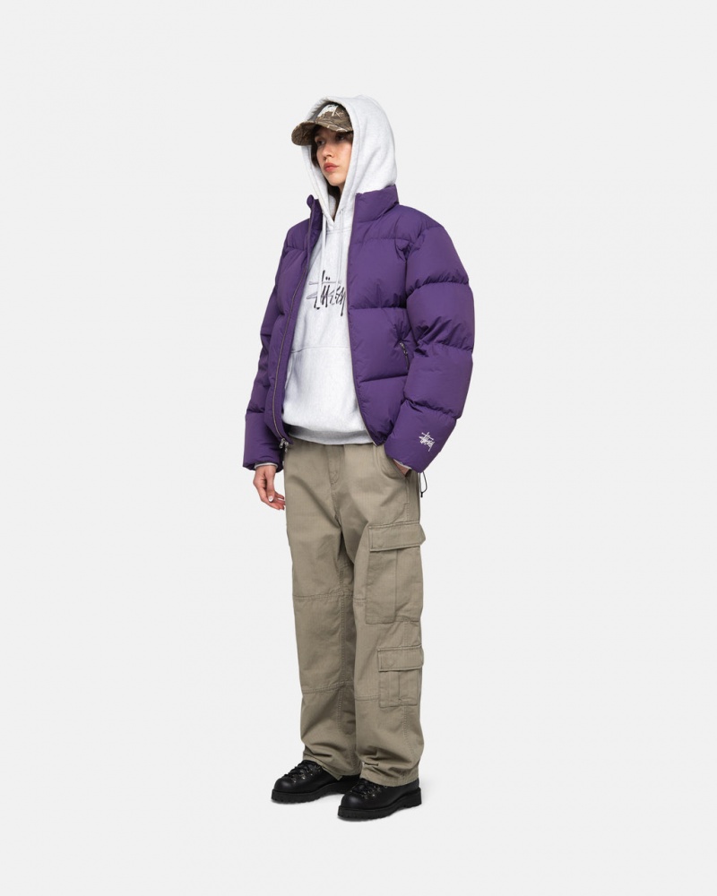 Stussy Down Puffer Nejlon - Unisex Jackets Lila | HUEAH34555