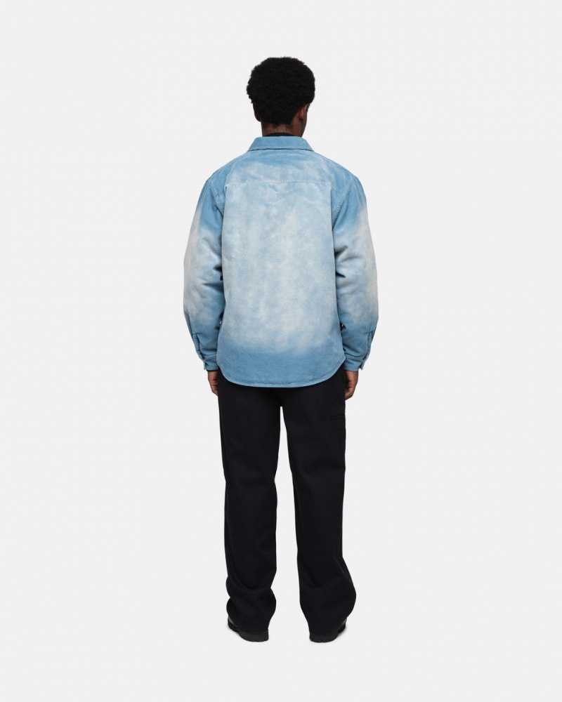 Stussy Faded Cord Overshirt - Unisex Tops Kék | FHUHY51169