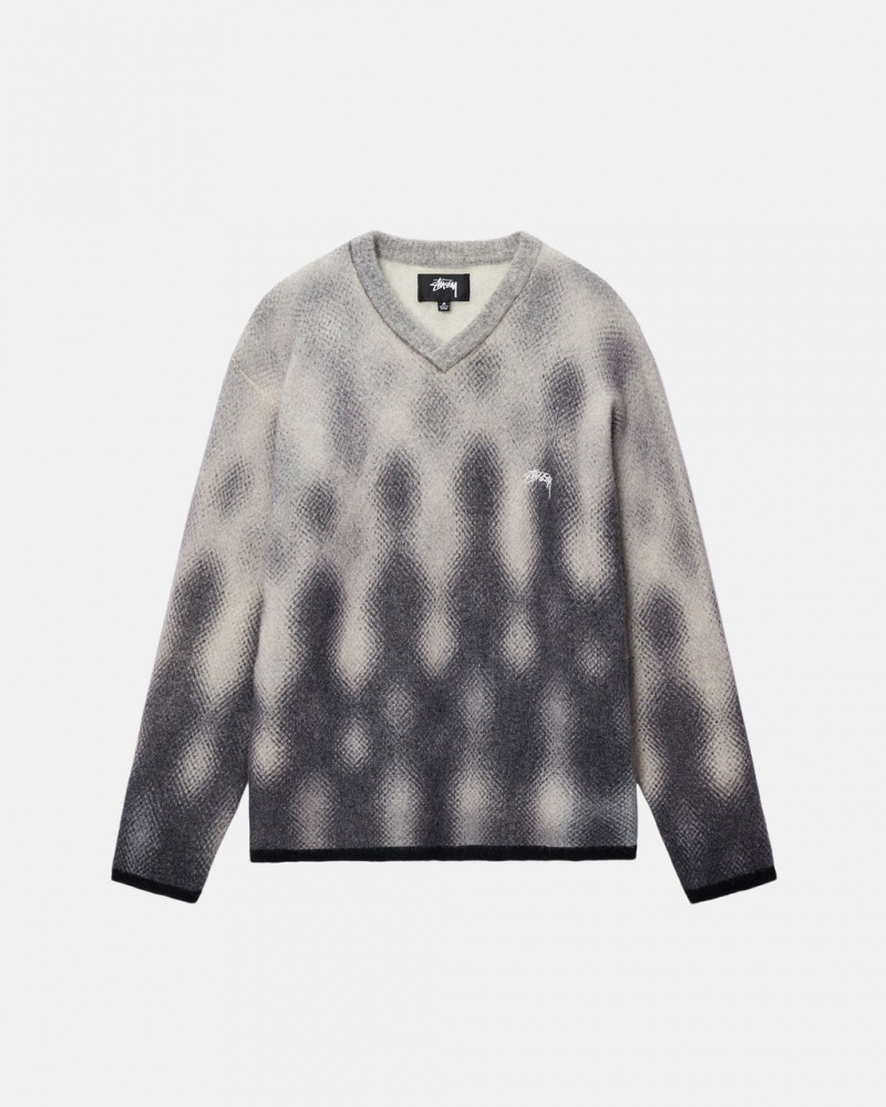 Stussy Gradient Dot Brushed Pulóver - Unisex Sweaters Szürke | HUZPD60820