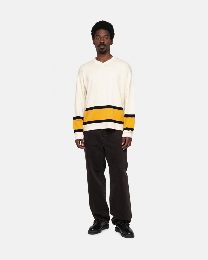 Stussy Hockey Pulóver - Unisex Sweaters Bézs | LHUTR42371