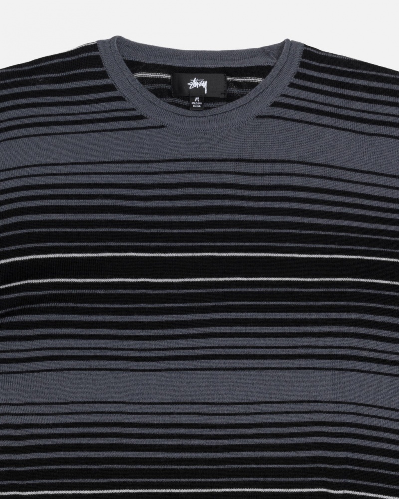 Stussy Horizontal Stripe Pulóver - Unisex Sweaters Szürke | PHUQX73621