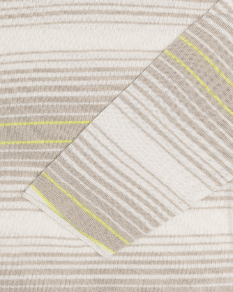 Stussy Horizontal Stripe Pulóver - Unisex Sweaters Bézs | HUEGJ88380