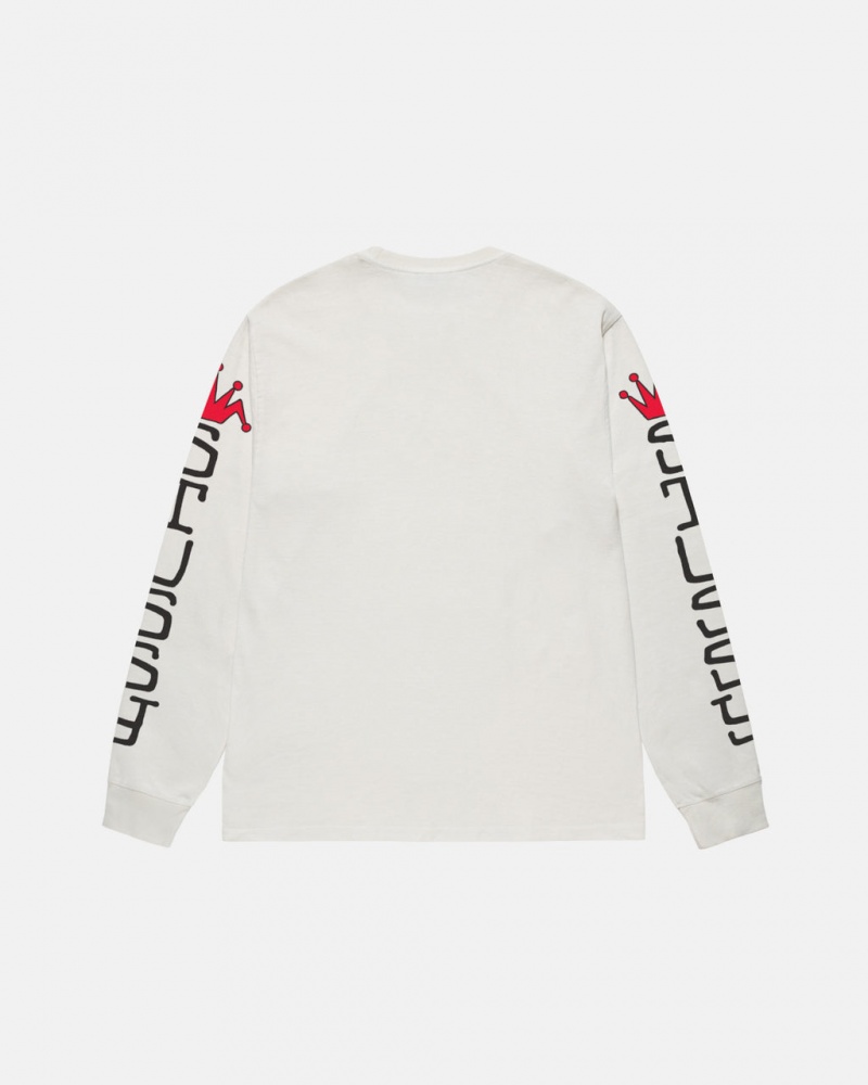 Stussy Jumbo LS Tee Pigment Dyed - Unisex Longsleeve Bézs | FHUHY22697