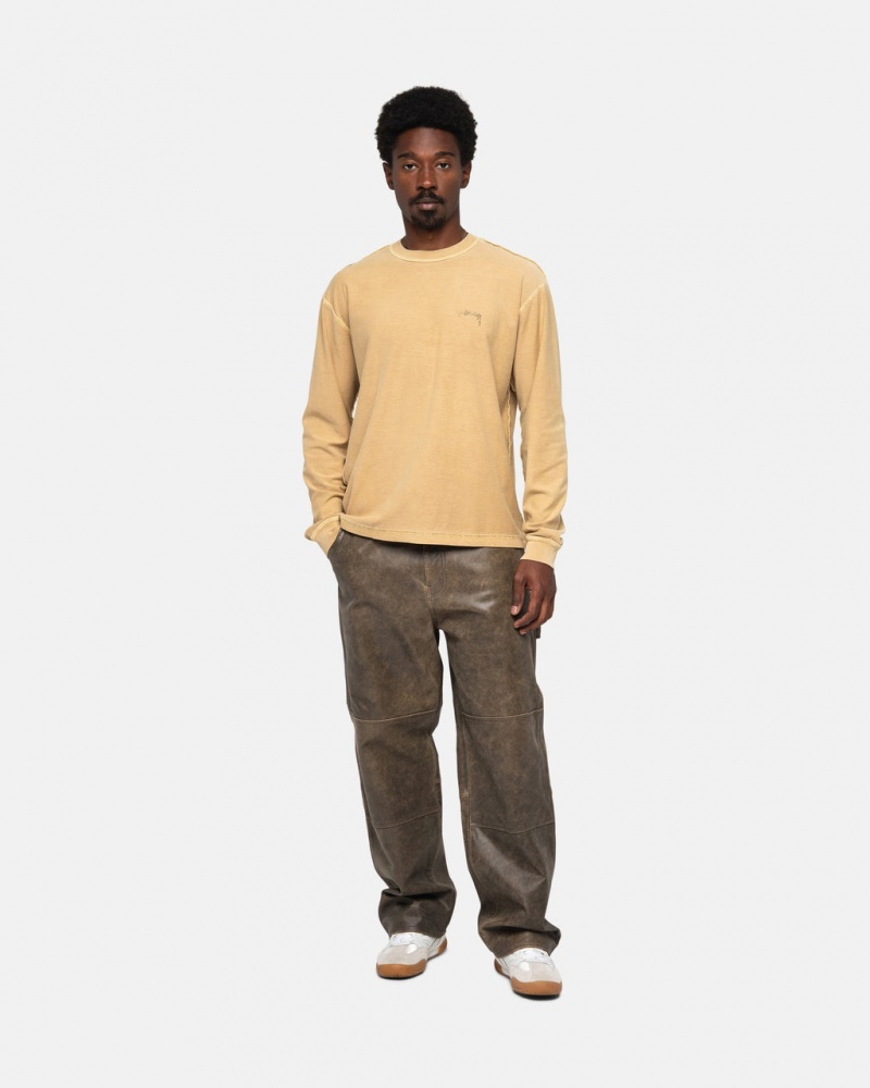 Stussy Lazy LS Tee - Unisex Longsleeve Arany | HUCIF29097