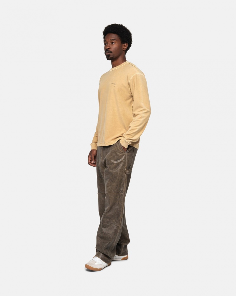 Stussy Lazy LS Tee - Unisex Longsleeve Arany | HUCIF29097