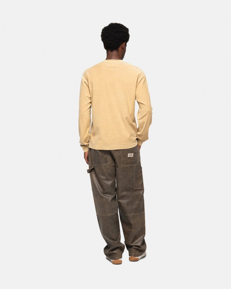Stussy Lazy LS Tee - Unisex Longsleeve Arany | HUCIF29097