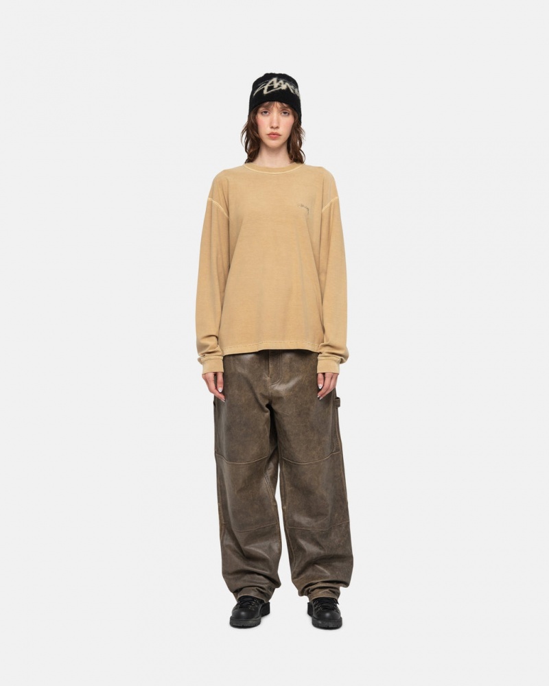 Stussy Lazy LS Tee - Unisex Longsleeve Arany | HUCIF29097