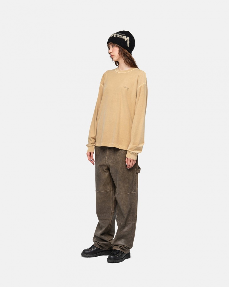 Stussy Lazy LS Tee - Unisex Longsleeve Arany | HUCIF29097