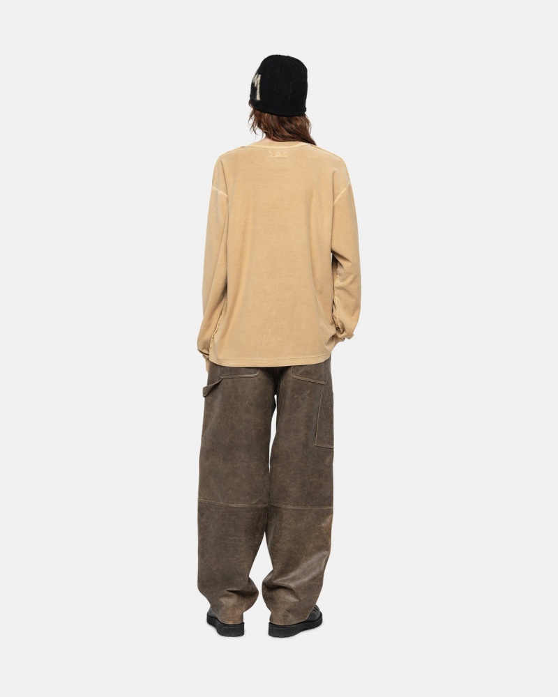 Stussy Lazy LS Tee - Unisex Longsleeve Arany | HUCIF29097