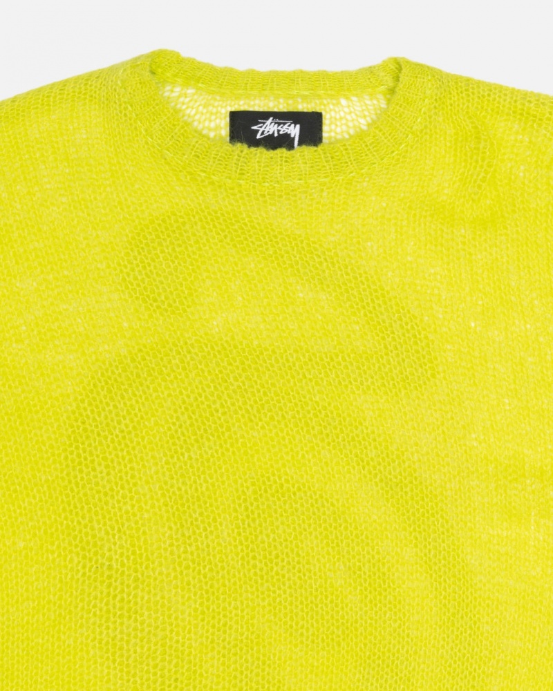 Stussy S Loose Knit Pulóver - Unisex Sweaters Világos Zöld | GHUUC91483