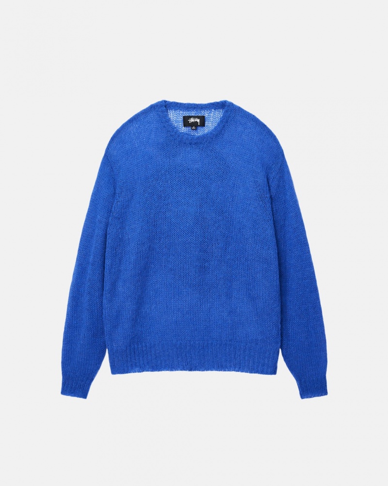 Stussy S Loose Knit Pulóver - Unisex Sweaters Kék | GHUUC27748