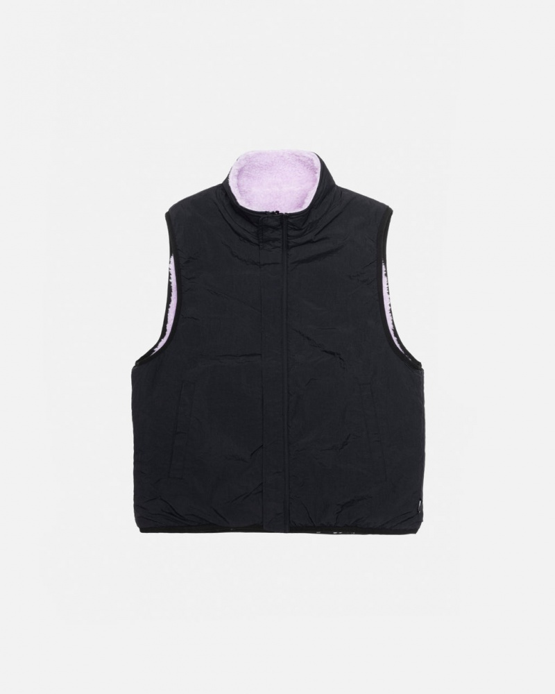 Stussy Sherpa Reversible Vest - Unisex Jackets Levendula | MHUHR76806