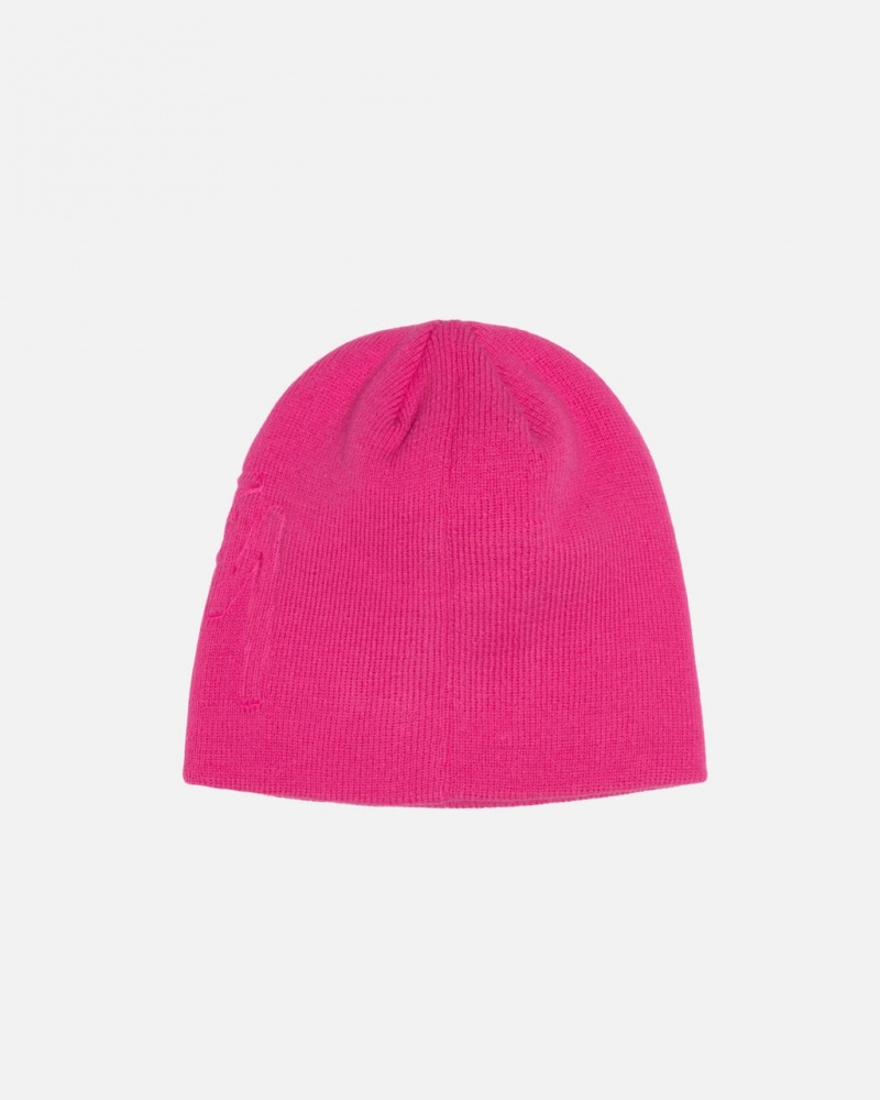 Stussy Skullcap Embossed Smooth Stock - Unisex Rózsaszín | UHUTG52707