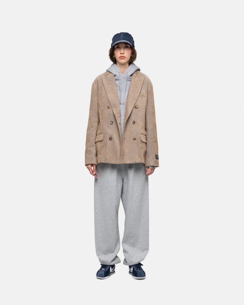Stussy Stock Logo Sweatpant - Unisex Pants Szürke | HUQAV83153