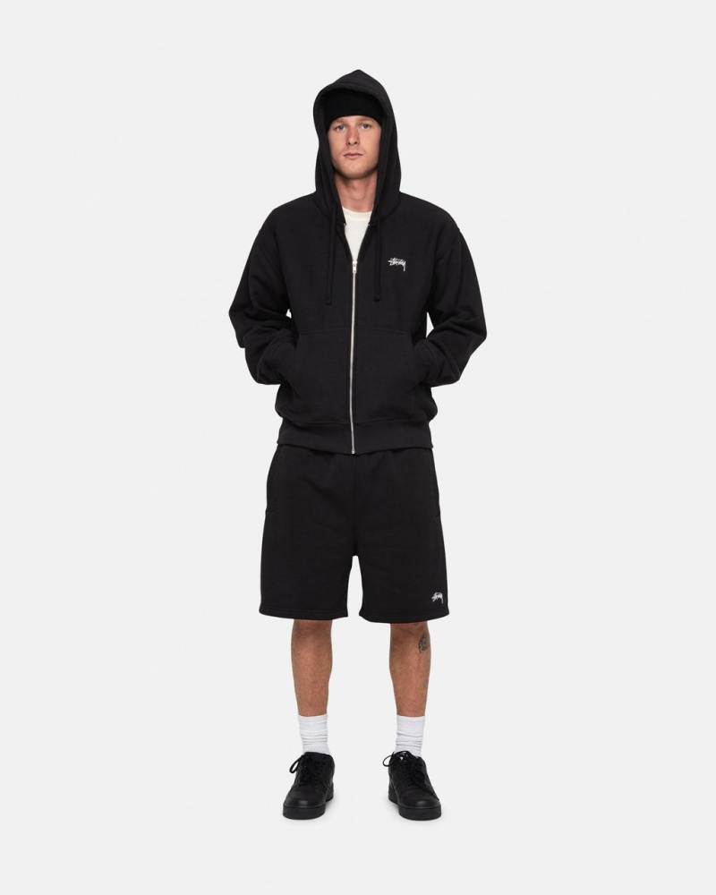 Stussy Stock Logo Sweatshort - Unisex Shorts Trunks Fekete | HUJVR68948