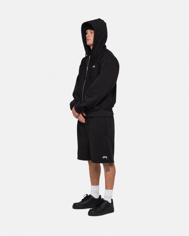 Stussy Stock Logo Sweatshort - Unisex Shorts Trunks Fekete | HUJVR68948