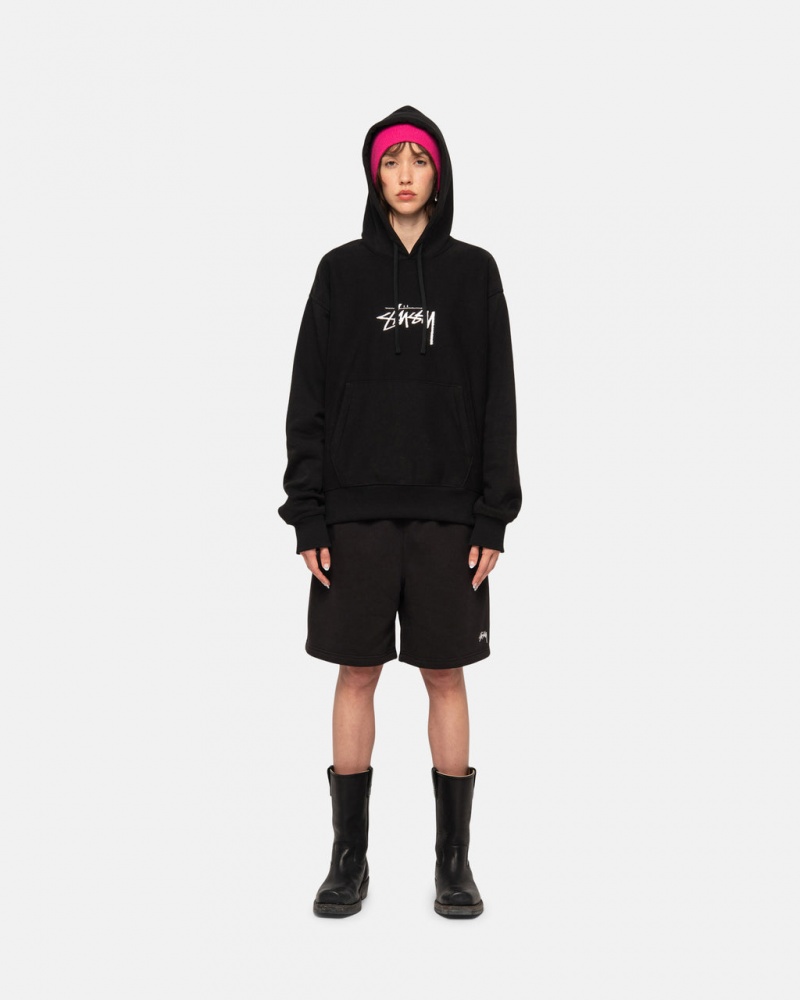 Stussy Stock Logo Sweatshort - Unisex Shorts Trunks Fekete | HUJVR68948