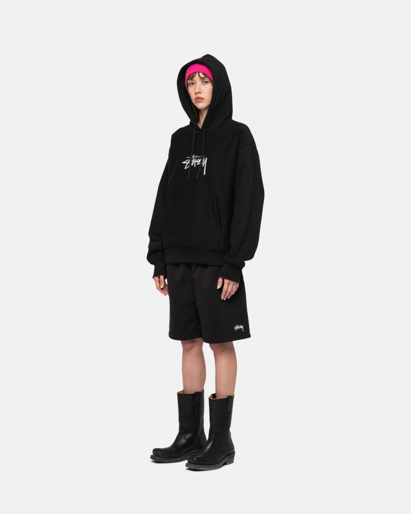 Stussy Stock Logo Sweatshort - Unisex Shorts Trunks Fekete | HUJVR68948