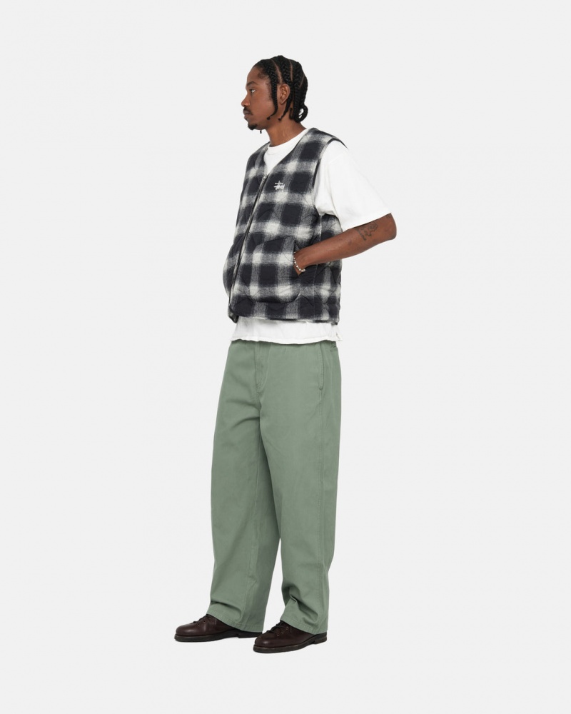 Stussy Workgear Trouser Twill - Unisex Pants Zöld | AHUWC93757