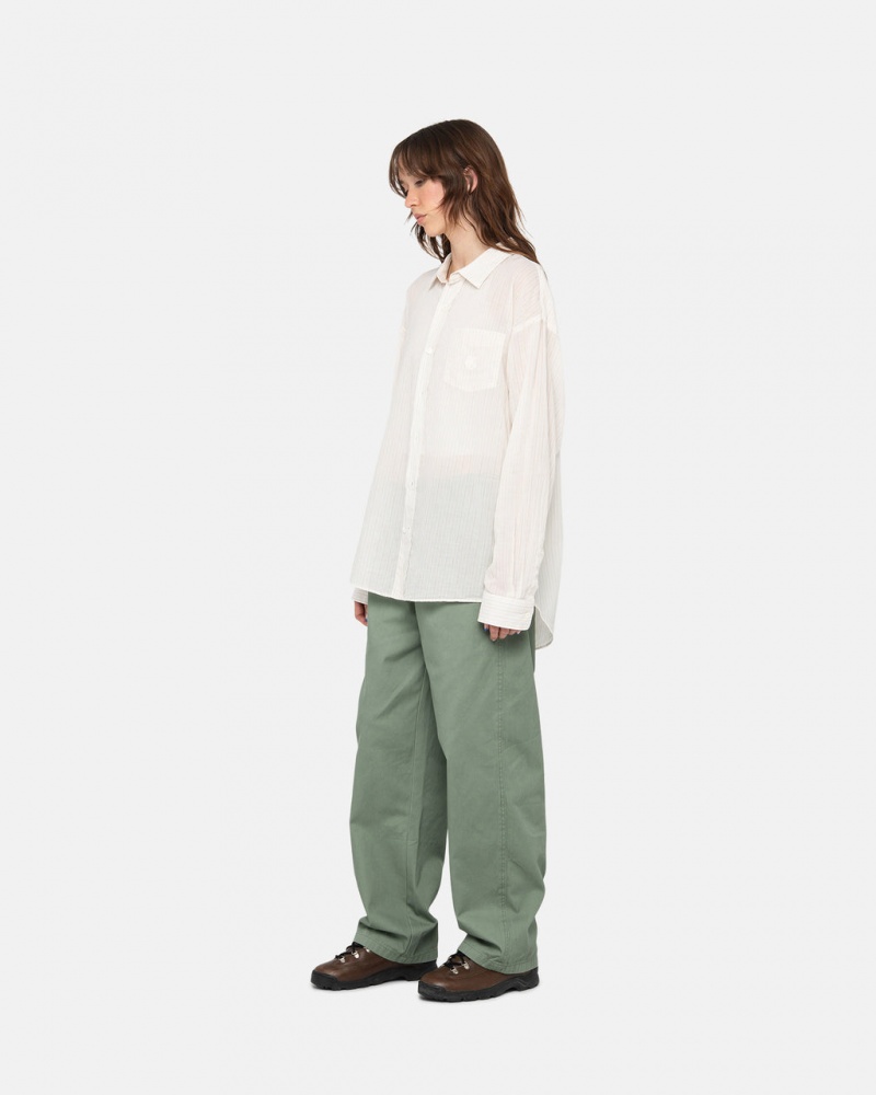 Stussy Workgear Trouser Twill - Unisex Pants Zöld | AHUWC93757