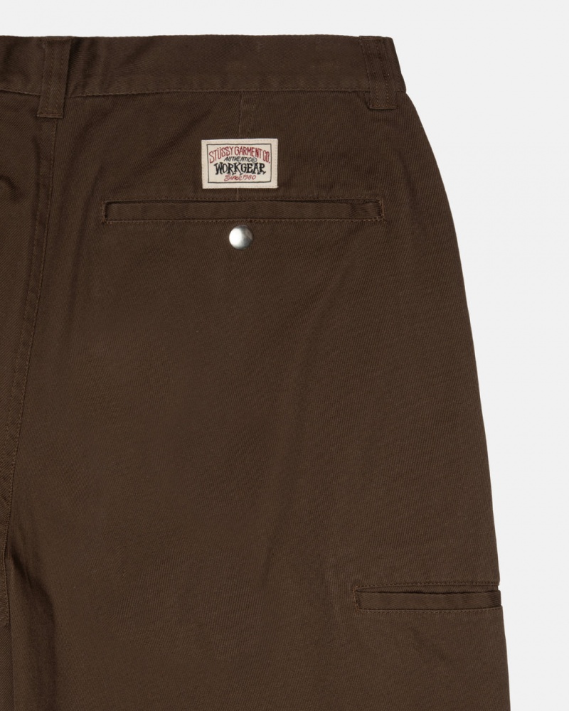 Stussy Workgear Trouser Twill - Unisex Pants Barna | HUEGJ58011