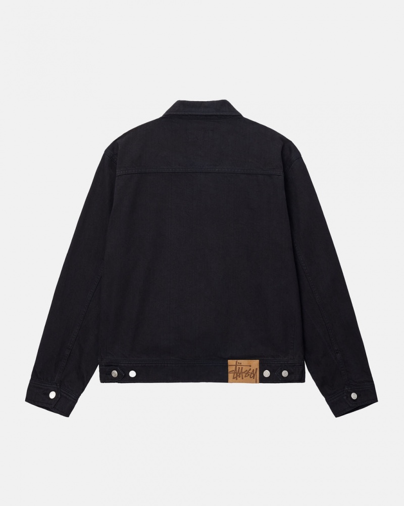 Stussy Zip Munka Jacket Overdyed - Unisex Jackets Outerwear Fekete | HUDFL21672