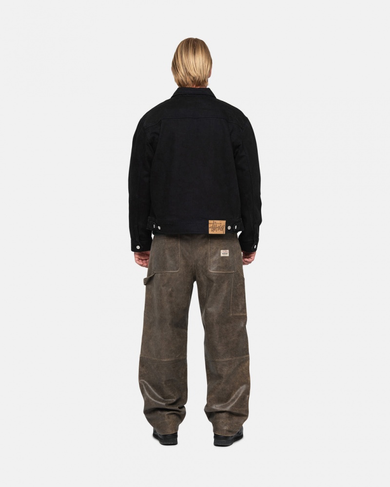 Stussy Zip Munka Jacket Overdyed - Unisex Jackets Outerwear Fekete | HUDFL21672